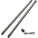 MICTUNING Triple Tailgate Light Bar Waterproof Plug-and-Play Aluminum Frame with 4-Way Flat Connector Wire - Amber Sequential