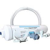 PureWater Filters Inline Water Filter Kit for Refrigerators and Ice Makers | NSF/ANSI 42 certified, reduces chlorine, taste and odor, 1-year or 1,500-gallon life, 15 ft line and quick-connect fittings