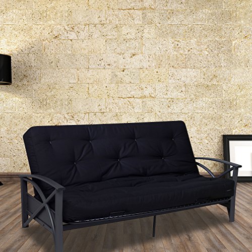 Serta Sycamore Double Sided Convoluted Foam and Cotton Futon Mattress, Full, Antelope, Made in