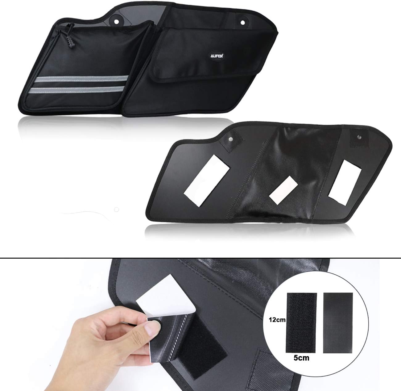 AUFER Left & Right Side Motorcycle Saddlebag Organizers Storage Bags Saddle bag Organizers Fit for 1993-2013 Touring Road King Road Glide Electra Glide: Automotive