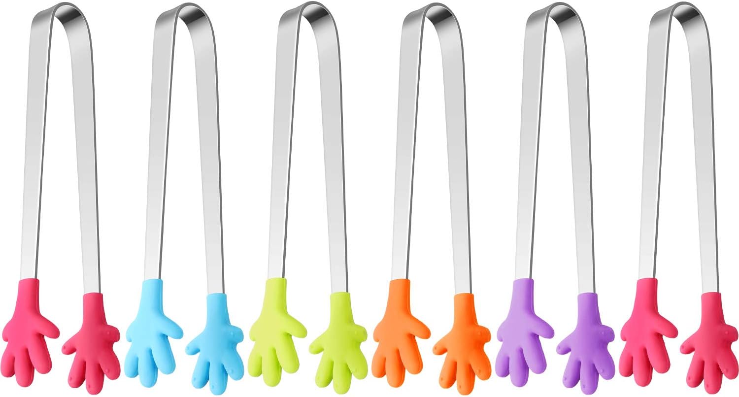 Hand Shape Silicone Tongs Mini Small Tiny Kitchen Tongs for Food Sugar
