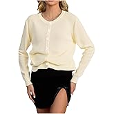 winkbay Women's Button Up Lightweight Cardigans Casual Crew Neck Long Sleeve Outerwear