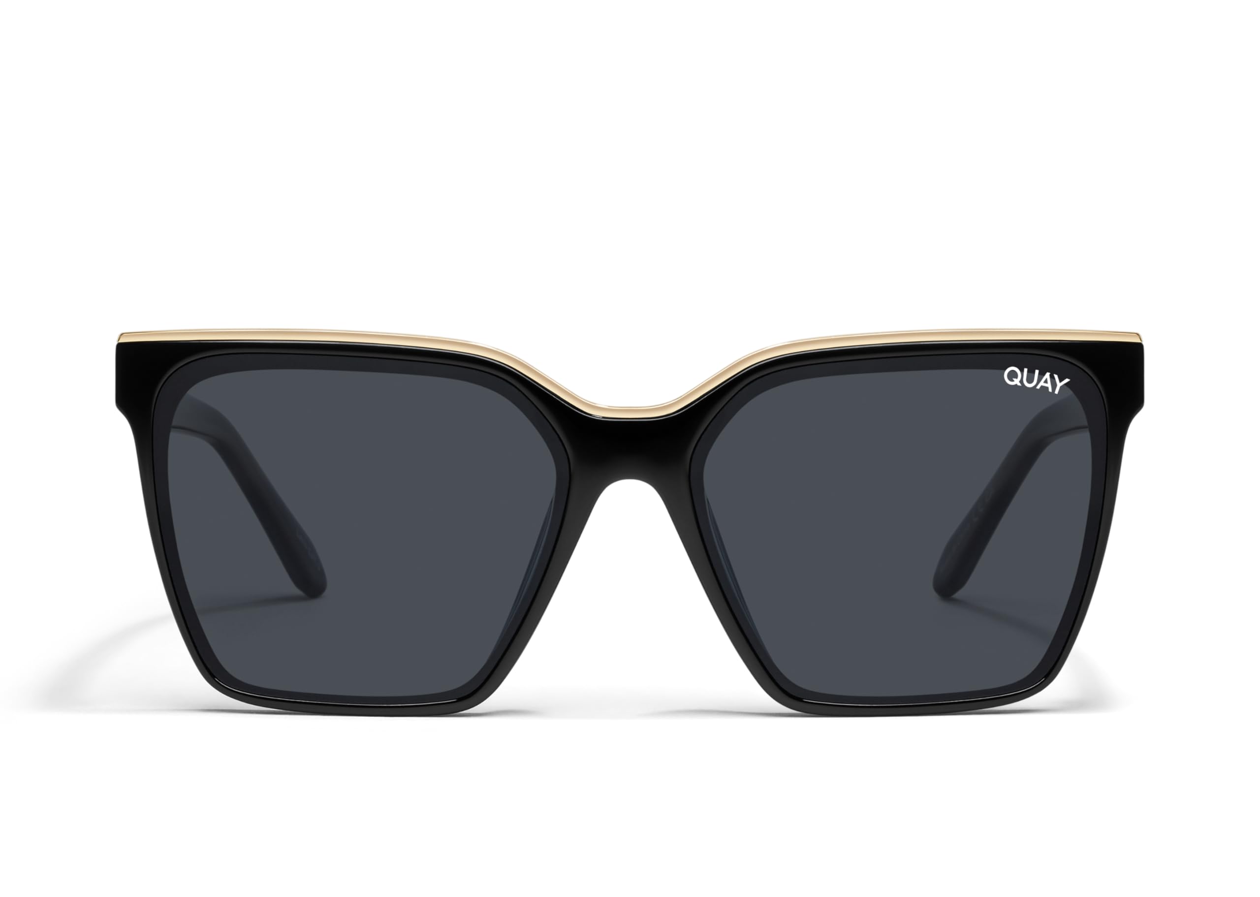 Photo 1 of Quay - Womens Sunglasses, Polarized Square Lenses with UV Protection, Oversized Sunglasses (Level Up, Black Gold)