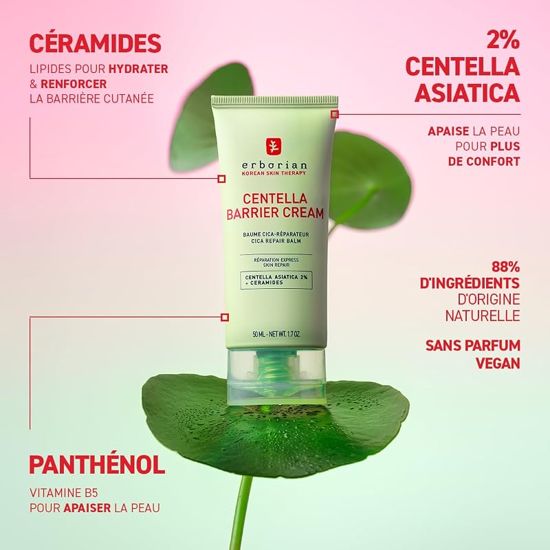 - Centella Barrier Cream - Baume Cica-Réparateur Anti-Rougeurs Visage & Corps - Répare et nourrit la peau - Cosmétique Coréen - 50ml