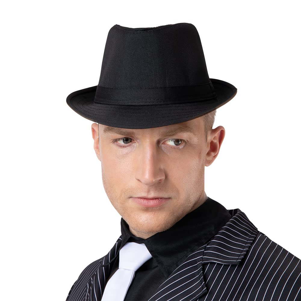 Wicked Costumes Adult Black Gangster Fedora Fancy Dress Hat