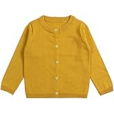 Ncycullo Baby Girls Cotton Cardigans Long Sleeve Crewneck Cardigan Sweater Little Girl Button Sweaters Uniform