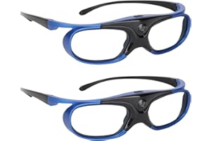 VBESTLIFE 2Pcs 3D Active DLP Link Glasses, 144Hz Rechargeable 3D Active Shutter Glasses for All DLP Link Projectors