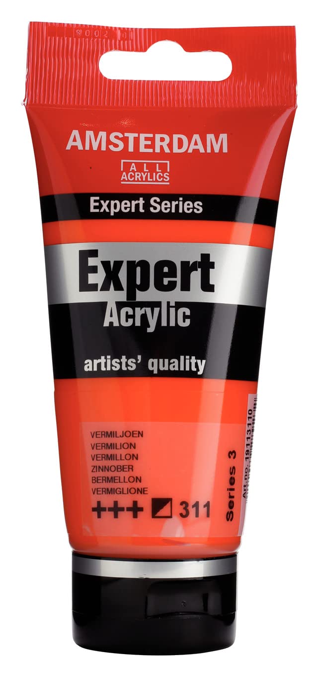 Amsterdam Expert Series Acrylic Paint Vermilion 311-75 ml Tube - Professional Grade, Heavy Body, Excellent Lightfastness, Durable & Flexible Finish