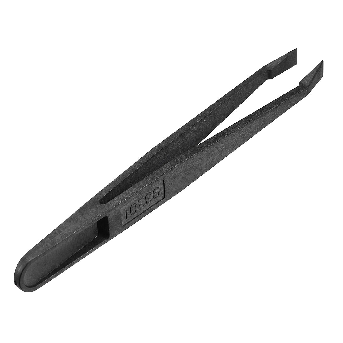 Sourcingmap Plastic Anti-Static Tweezers, Precision Slant Flat Tip for Jewelry Craft DIY Beauty Electronics Repair Tools Black 93301