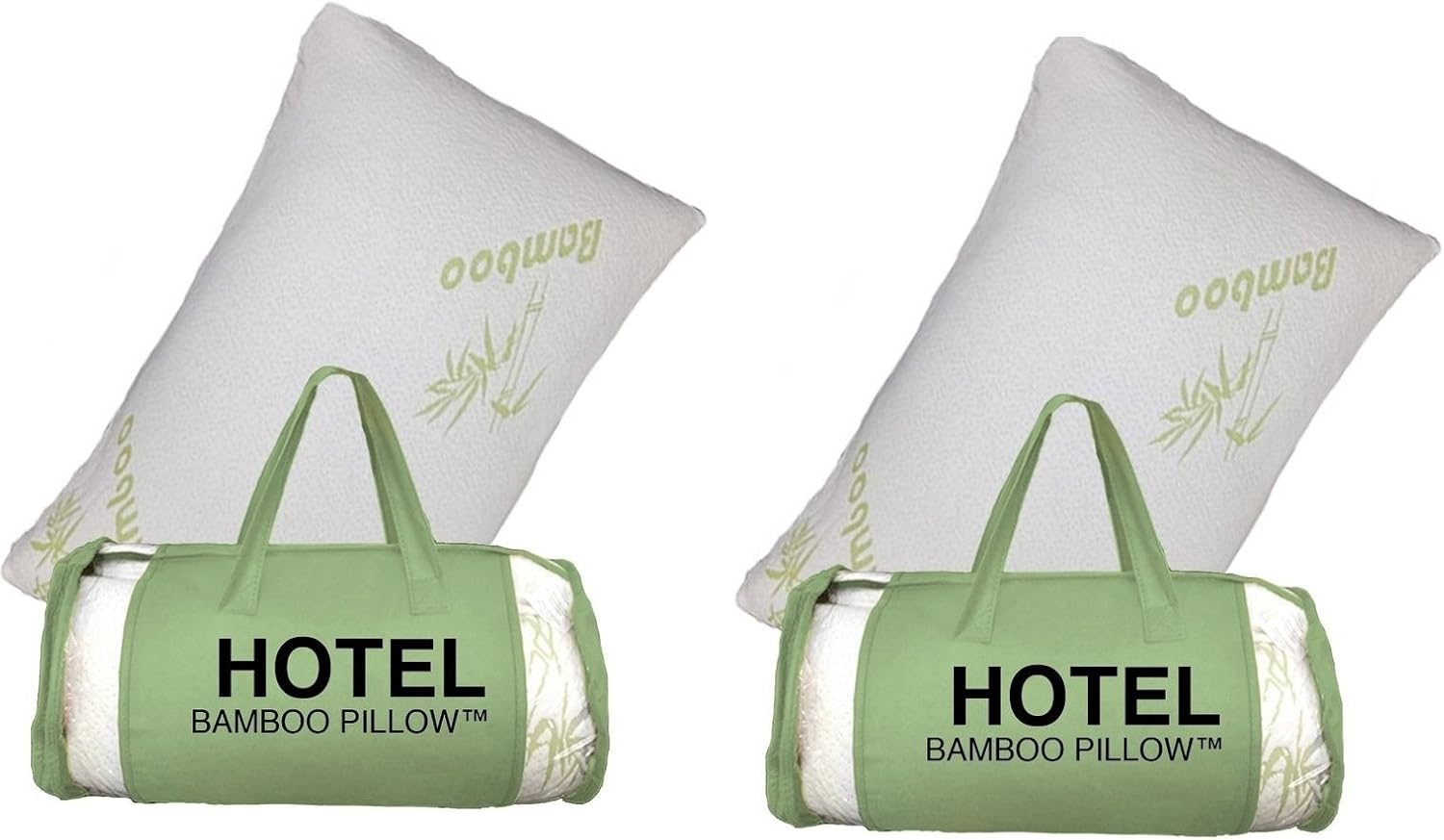 2 PACK King Hotel Bamboo Pillow Memory Foam Hypoallergenic Cool Comfort Bag NEW