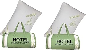 2 PACK King Hotel Bamboo Pillow Memory Foam Hypoallergenic Cool Comfort Bag NEW