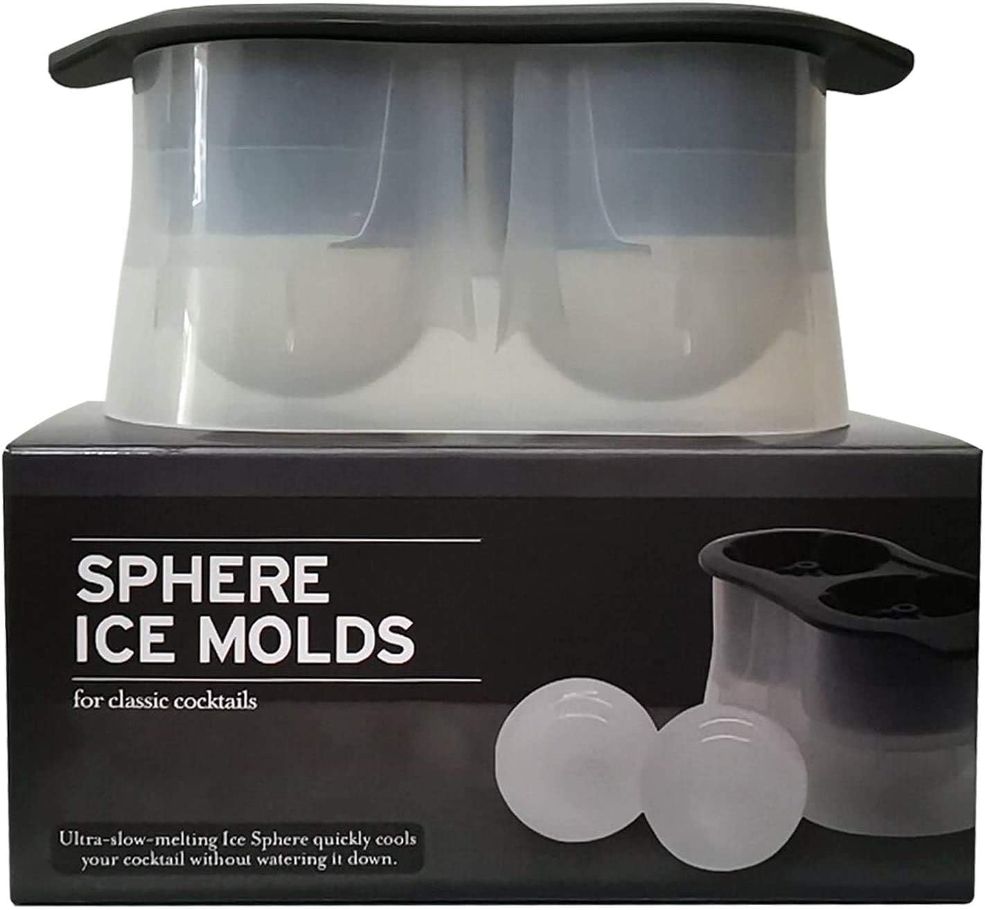 LXSLFY 2 Cavity Round Silicone Spherical Ice Ball Mold-for Whiskey Cocktail Drinks