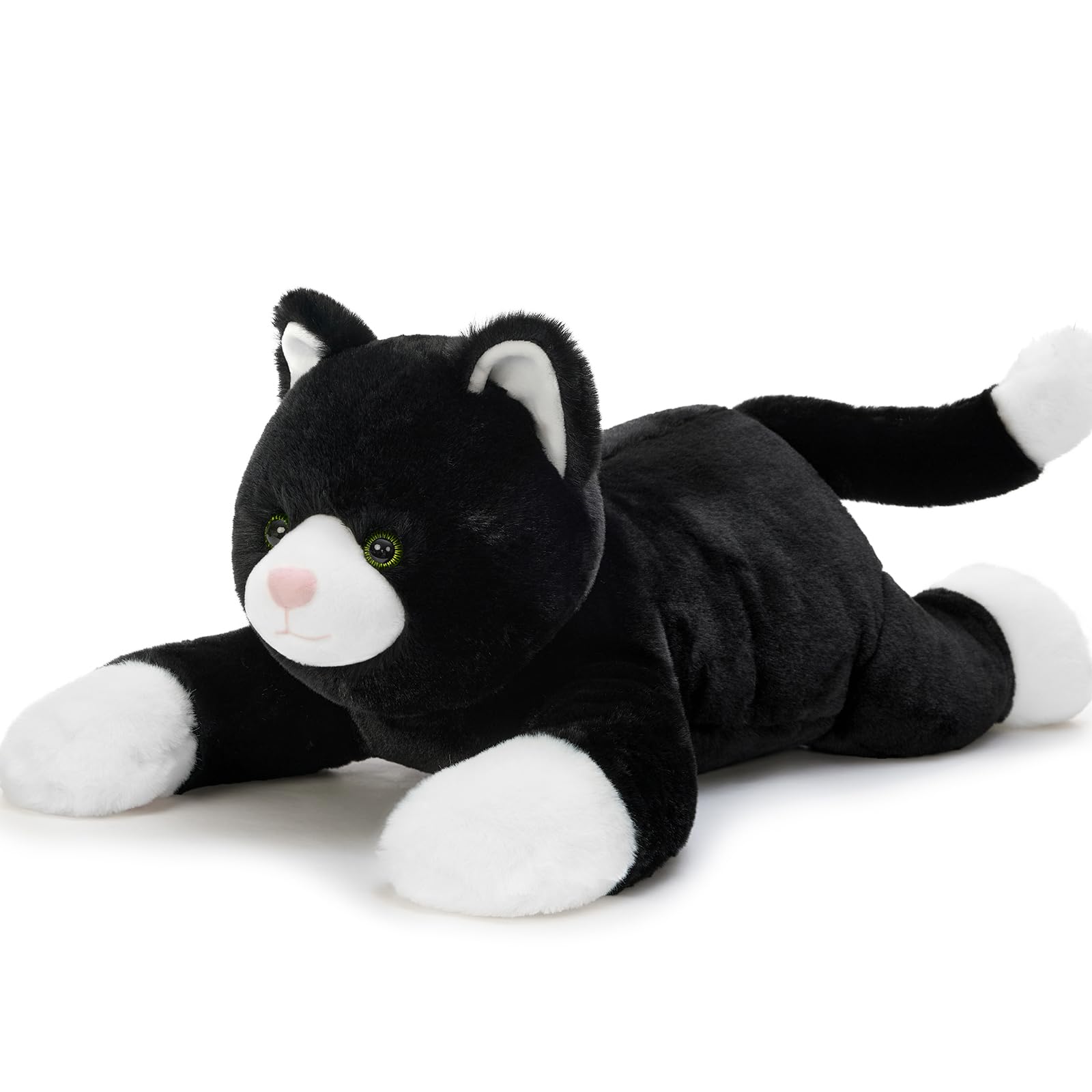 MorisMos Katze Plüschtier 80 cm Lang, Schwarzes Katzen Kuscheltier XXL, Weiches Plüschtier Katze Kissen, Liegende Katze Stofftier für Kinder, Mädchen, Jungen, Geburtstag Weihnachten Geschenk 9