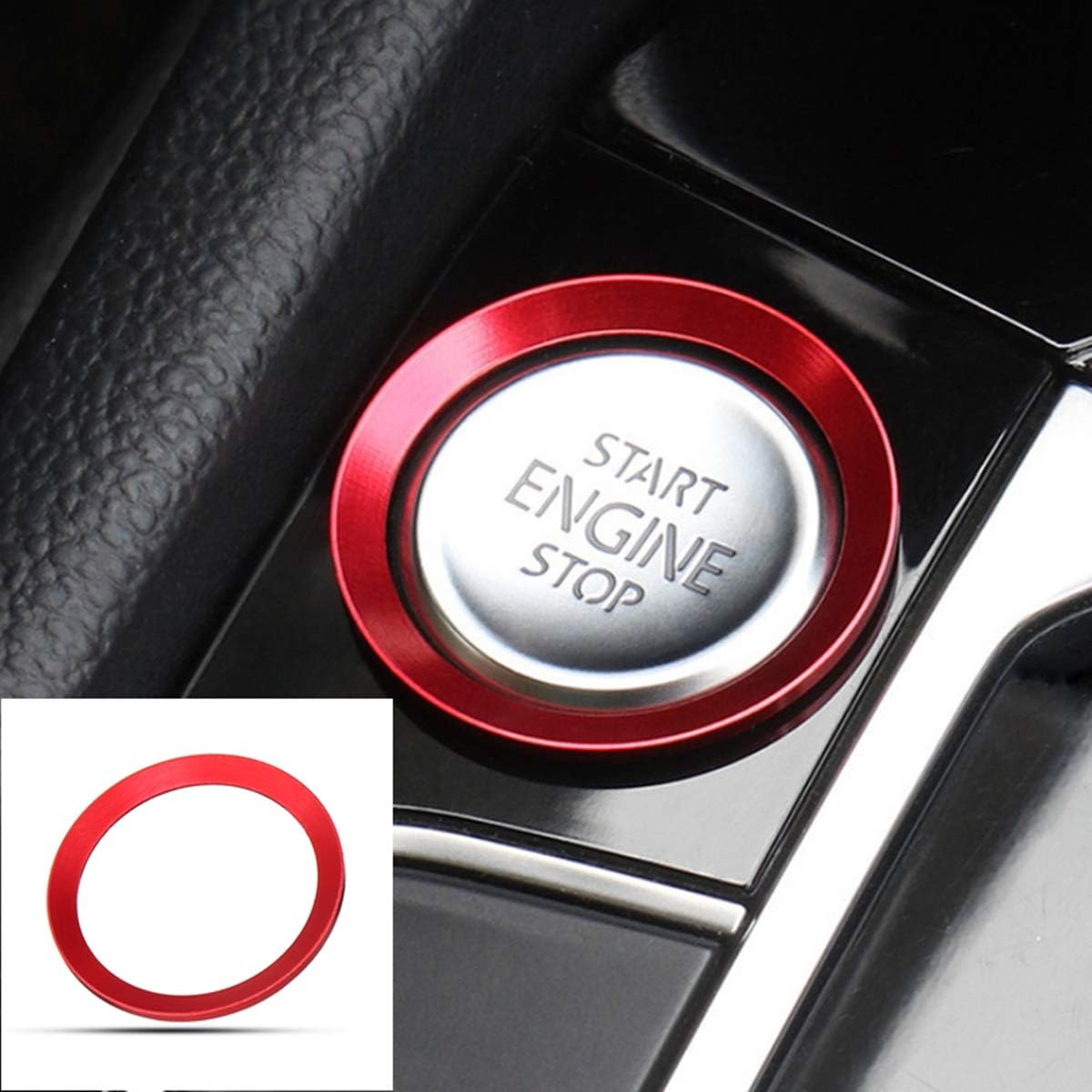 Viviance Car Start Engine Stop Button Cover Trim Red For V-w Golf 7 Mk7 Gti R Jetta Cc Arteon