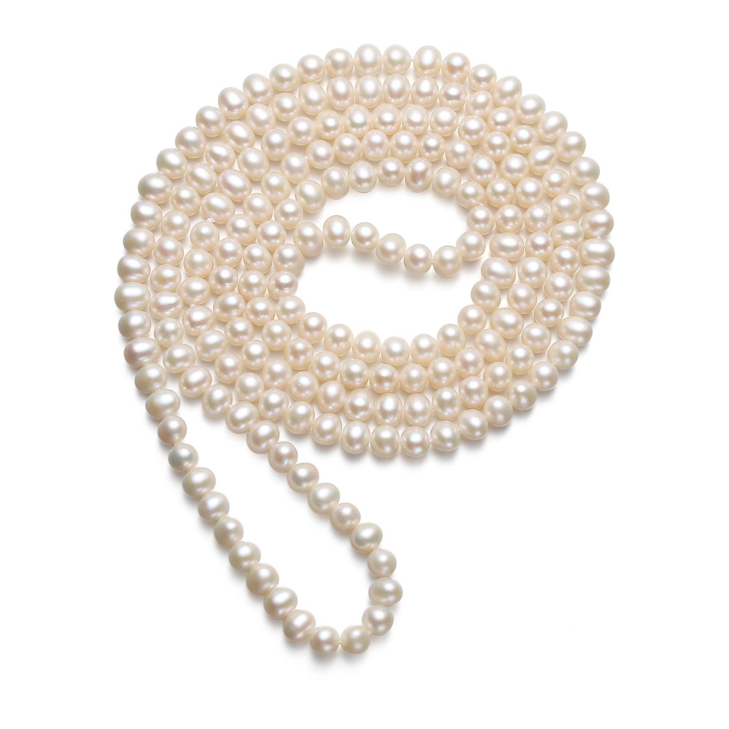 VIKI LYNN Women 6-7mm AAA Quality Freshwater Cultured Long Pearl Necklace 1.2m — image 1