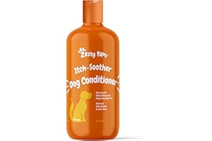 ZESTY PAWS Dog Conditioner with Oatmeal, Aloe Vera & Shea Butter - Natural Grooming Pet Wash for Skin & Coat - Anti Itch Formula - Vanilla Bean Scent - 16 OZ