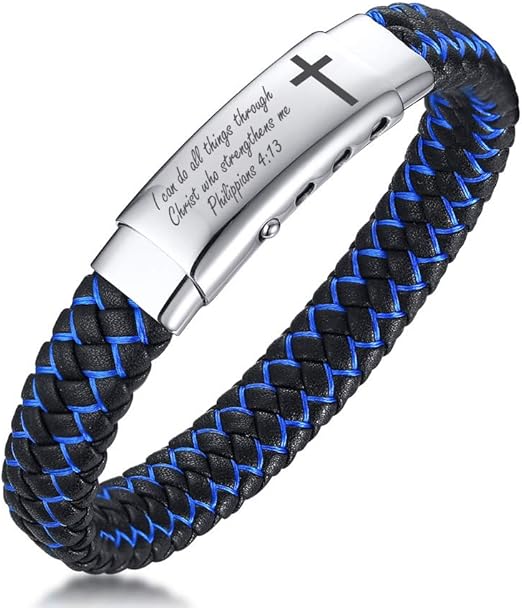 MEALGUET Bible Verse Religious Bracelets Christian Cross Scripture ...