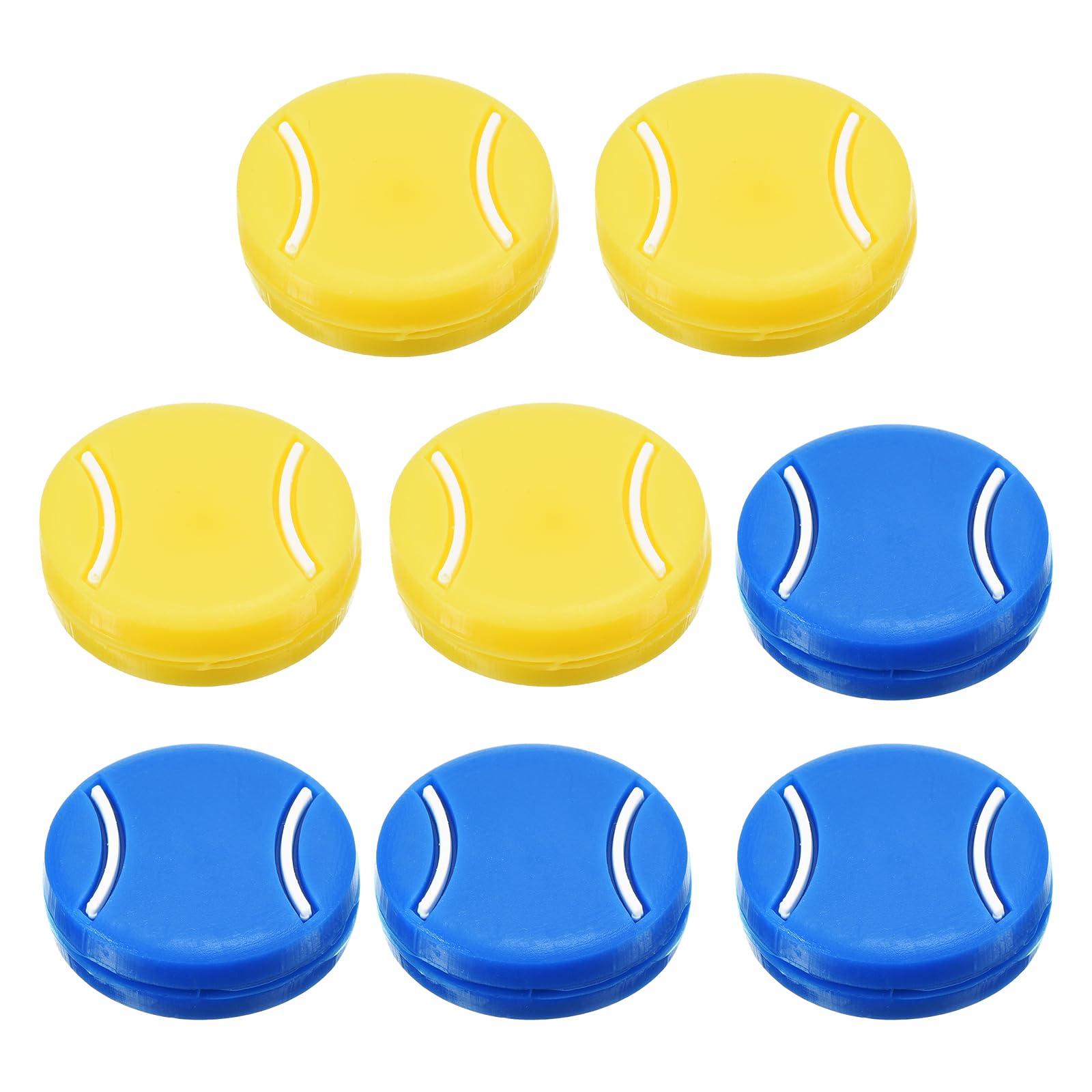 PATIKIL Tennis Racket Vibration Dampener, 8 Pack Tennis Racket Damper Silicone Racket String Shock Damping Absorber for Tennis Racket and String, Yellow/Blue