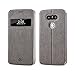 Feitenn LG G5 case Premium Leather PU Wallet View Window Flip Smart Case Stand Kicstand Card Holder Magnetic Closure TPU Bumper Full Cover case for LG G5 (Gray)