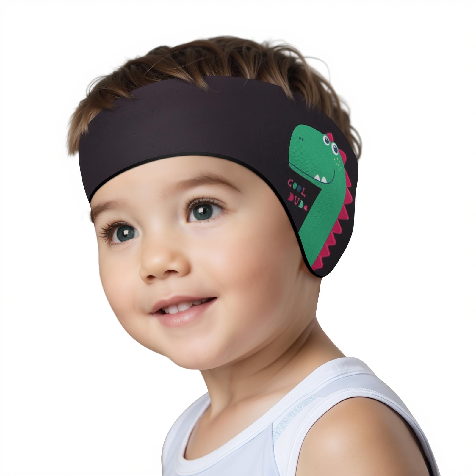 HeySplash Swimming Headband, Ear Band Swimmer Ear Protection, Elastic Neoprene EarGuard and Hair Guard for Kids and Toddlers Designed to Keep Water Out and Hold Earplugs in - Black