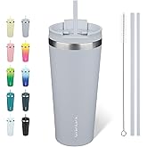 BJPKPK 22oz Stainless Steel Insulated Tumbler With lid And Straw Travel Coffee Thermal Tumblers Cup For Women And Men,Modern Blue