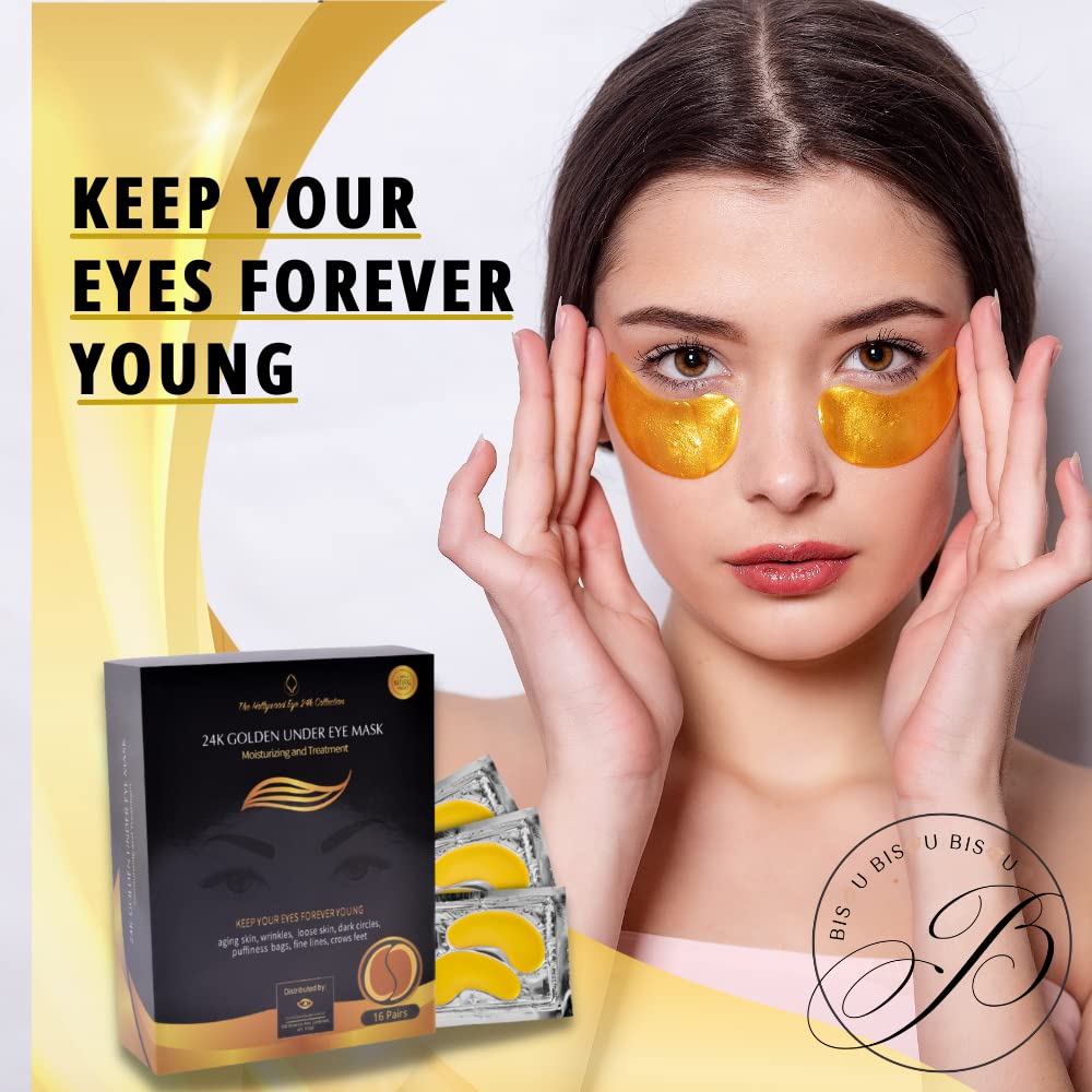 24K Gold Under Eye Mask Under Eye Treatment for Women Collagen Eye