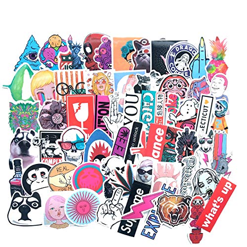 Mizzuco Vinyl Stickers Waterproof Daily Stickers 63 Pieces for Teens Girls Laptop Bumper Helmet Ipad Car Luggage Water Bottle (SJ213)