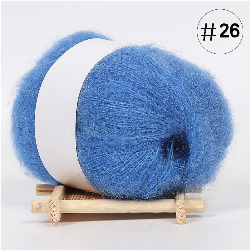 Vaeiner Yarn, 25g Angola Amorous Feelings Thin Mohair Wool Yarn Plush Fine Wool Crochet Hand Knitting Supplies