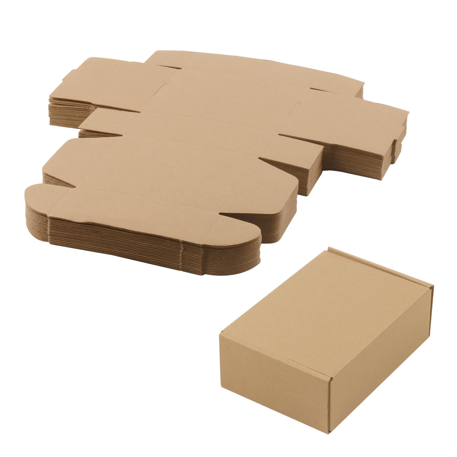 JAPCHET 20 PCS Cardboard Shipping Boxes, 15 x 10 x 5cm Brown Packaging Mailing Boxes, Brown Corrugated Cardboard Box for Packing