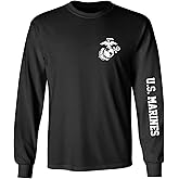 zerogravitee U.S. Marines White Sleeve Print Adult Long Sleeve T-Shirt