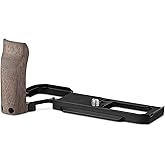 Haoge Wooden Side Handle for Sony A7CR a7cii Camera - Handgrip, L-Shape Bracket Grip with Built-in Arca Quick Release Plate & Battery Compartment Opening, Extra Tripod 1/4 Hole Black HG-A7CR-B