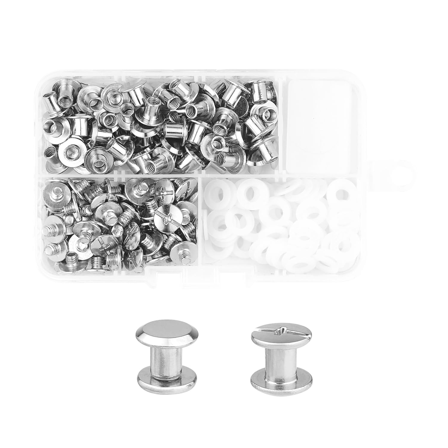 MABAHON 80 Set Chicago Screw Posts,Rivet Chicago Binding Screws,Metal Rivet for DIY Leather Decoration Bookbinding,Bags, Luggage,Backpack,Craft, M5x6mm