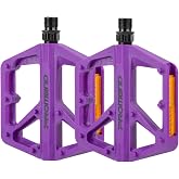 MTB Pedals Mountain Bike Pedals, Non-Slip Lightweight Nylon Fiber | Bicycle Platform Pedals for BMX MTB 9/16"