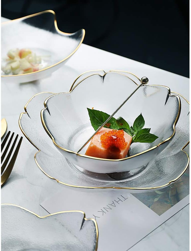2 PACK Salad Bowl - Serving Bowl - Fruit Bowl - Candy Dish - Decorative Centerpiece Bowl - Best for Serving Fruit Salad Candy Popcorn Punch Chips Pasta - Unique Modern Design (Cherry Blossoms)