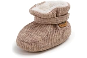 Baby Shoes Soft Cozy Fleece Hook &Loop First Walkers, Warm Winter Booties for Toddlers 0-18 Months