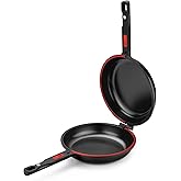 BRA COOKWARE Premiere Dual Skillet | 10.2 inches Double Frying Pan for Frittatas & Spanish Omelets | PFOA Free Triple Nonstic