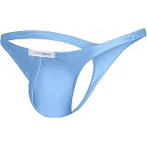 JUSTIN+SIMON Mens Sexy Thong Underwear &ndash; Low Rise G-String Bikini Pouch, Soft Stretch T-Back for Men
