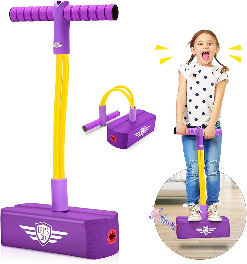 Toyzey Pogo Stick for Kids 3-12 Safe Foam Handle Outdoor Garden Toy