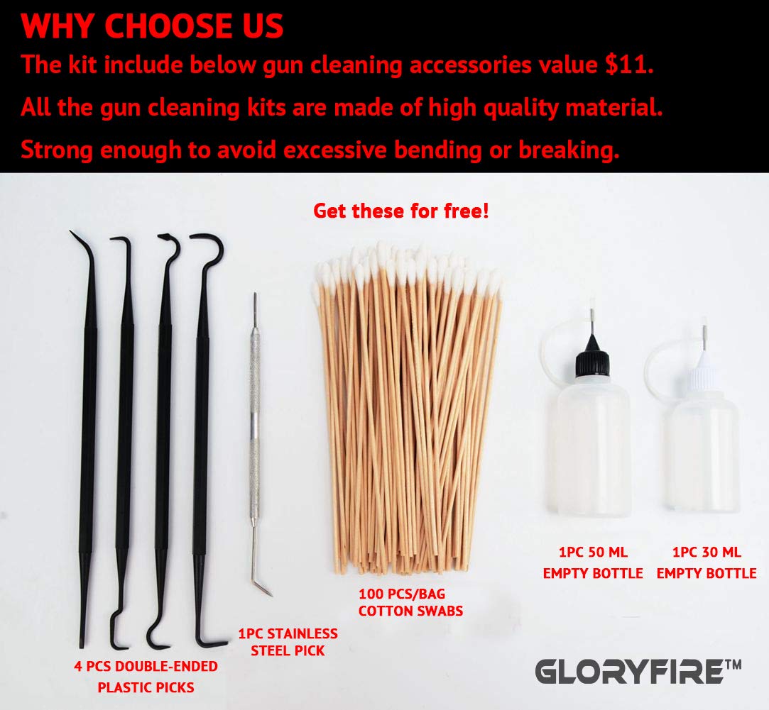 GLORYFIRE Universal Gun Cleaning Kit Hunting Rifle Handgun Shot Gun