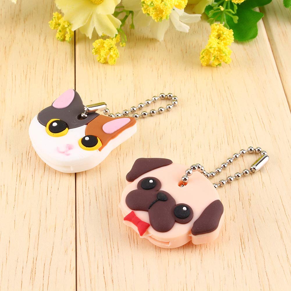 Oumefar Pet Puppy Key Cover Red Bow Tie Key Protector Silicone Key Protector for Car Key House Key Key Pendant