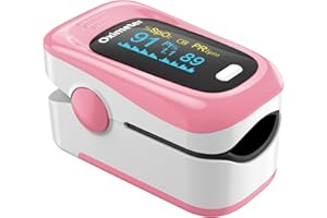 Yohcuro Fingertip Pulse Oximeter with Fast & High-precision SpO2 Measurement, Blood Oxygen Saturation & Pulse Rate Monitoring, OLED Screen with Large Fonts (Pink)