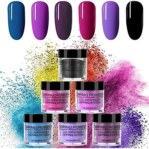 Dip Powder Nail Starter Kit Acrylic Dipping System 6PCS Nails Dip