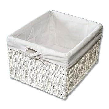 Aufbewahrungsbox Rattan Weiß