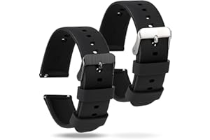 KALIONE 2 Pcs Silicone Watch Bands, Quick Release Soft Rubber Replacement Watch Bands Watch Straps for Men Women