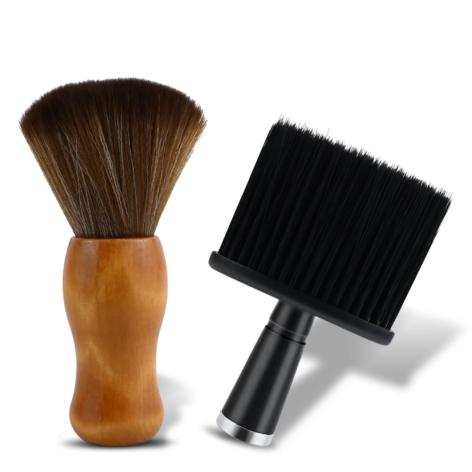 VINEST 2Pcs Barber Brush Professional, Barber Accessories, Barbers Brush Ultra Soft Bristles, Hairdresser Neck Brushes, Hairbrush Cleaner Tool for Brushing off Hair around Neckline