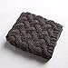 FAYBOX Short Women Crochet Boot Cuffs Winter Cable Knit Leg Warmers Dark Gray