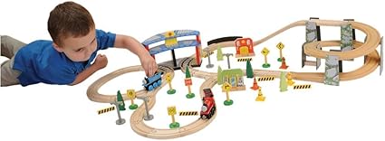 spiral wooden train track