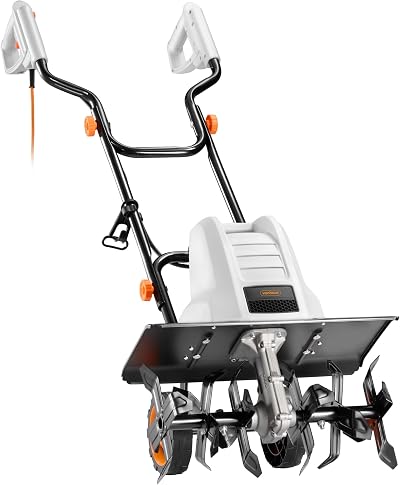 VonHaus Electric Tiller 1500W Rotavator Garden Cultivator 450mm 400RPM