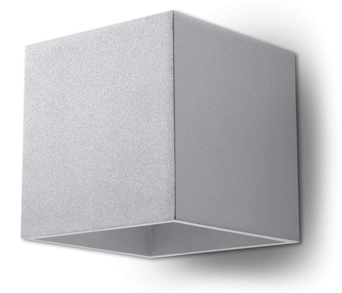 SOLLUX lighting Quad 1 Wall Lamp | Modern Design with Rectangular Shade | Made of Aluminium with Replaceable G9 Bulb, 1 x 40 W | Grey, 10 x 12 x 10 x 10 cm
