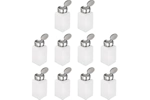 HARFINGTON 10pcs Solvent Alcohol Dispenser 200ml(6.7oz) Nail Polish Remover Push Down Liquid Dispenser Pump Bottle with Stain